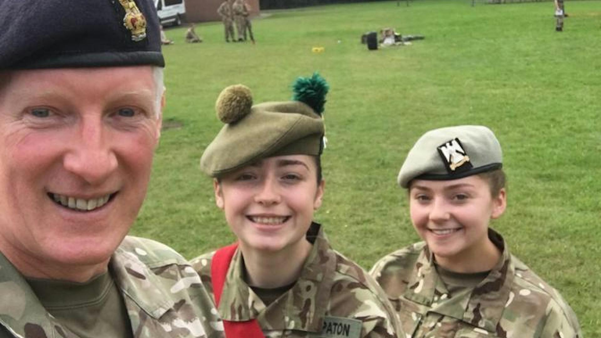 Colonel Stuart Williams meeting cadets